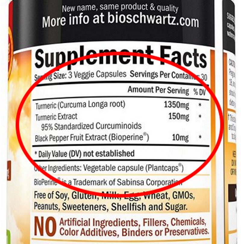 Copycat Capsule Recipe - BioSchwartz Turmeric Curcumin with Bioperine 1500mg